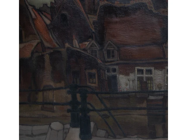 Gustaaf crommelynck (1883-1961), view of ghent, oil on canvas 100 x 108 cm. (39.36 x 42.52 in.), frame: 110 x 118 cm. (43.31 x 46.46 in.) - afbeelding 5 van  6