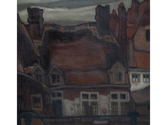 Gustaaf crommelynck (1883-1961), view of ghent, oil on canvas 100 x 108 cm. (39.36 x 42.52 in.), frame: 110 x 118 cm. (43.31 x 46.46 in.) - afbeelding 6 van  6