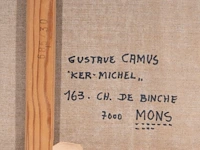 Gustave camus (1914-1984), 'les 3 pieges bleus', oil on canvas - afbeelding 5 van  8