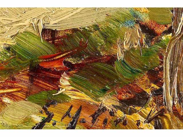 Gustave helinck - herfstlandschap - olie op paneel - afbeelding 2 van  4