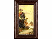 Gustave helinck - herfstlandschap - olie op paneel - afbeelding 3 van  4