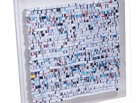 Guy leclef (1962), untitled, mixed media collage with pieces of magazines presented in a plexi box 72 x 75 cm. (28.35 x 29.53 in.), frame: 90 x 90 cm. (35.42 x 35.42 in.) - afbeelding 2 van  2