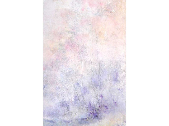 Guy ribes (1948– ) - bloeiend landschap in nevel - aquarel - afbeelding 6 van  6