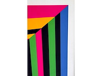 Guy vandenbranden - geometrisch abstract - zeefdruk - ingelijst - 1973 - afbeelding 5 van  7