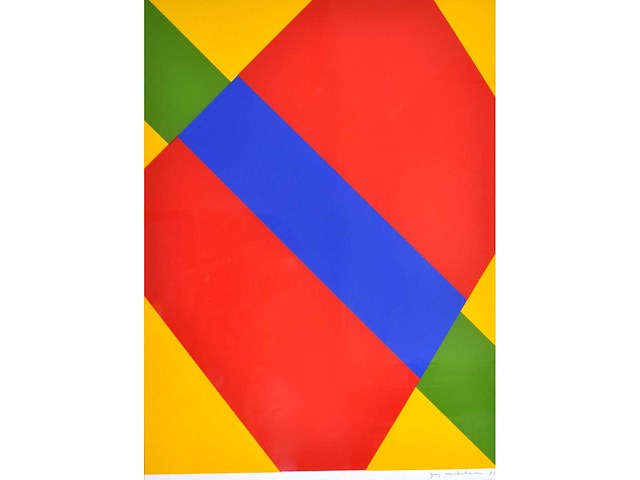 Guy vandenbranden - geometrisch abstracte copmpositie - zeefdruk - afbeelding 1 van  5