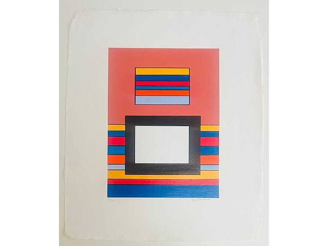 Guy vandenbranden - geometrische compositie - kleurenzeefdruk - afbeelding 2 van  2