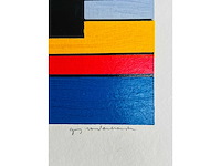 Guy vandenbranden - geometrische compositie - zeefdruk - ingelijst - afbeelding 3 van  13
