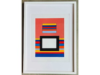 Guy vandenbranden - geometrische compositie - zeefdruk - ingelijst - afbeelding 4 van  13