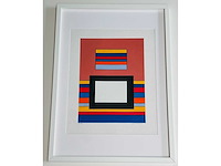 Guy vandenbranden - geometrische compositie - zeefdruk - ingelijst - afbeelding 5 van  13