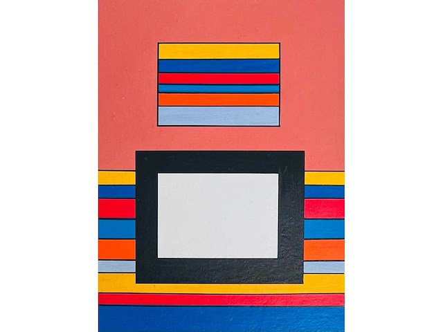 Guy vandenbranden - geometrische compositie - zeefdruk - ingelijst - afbeelding 1 van  13