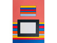 Guy vandenbranden - geometrische compositie - zeefdruk - ingelijst - afbeelding 1 van  13