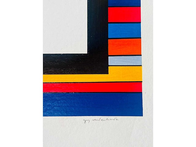 Guy vandenbranden - geometrische compositie - zeefdruk - ingelijst - afbeelding 10 van  13