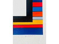 Guy vandenbranden - geometrische compositie - zeefdruk - ingelijst - afbeelding 10 van  13