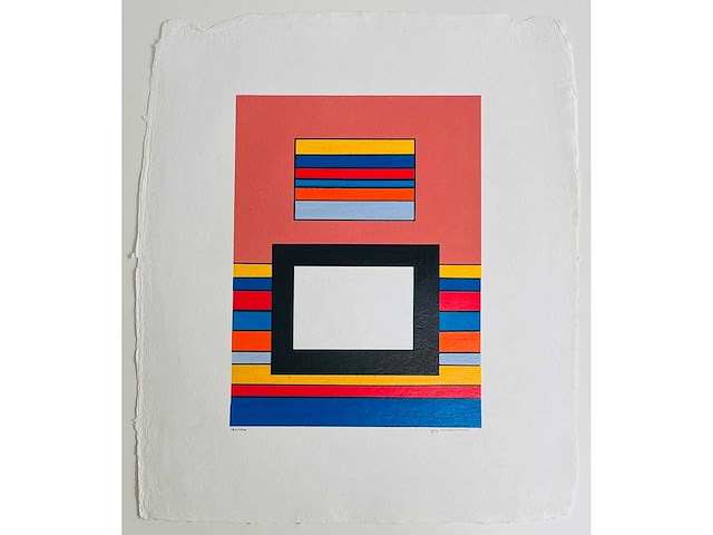 Guy vandenbranden - geometrische compositie - zeefdruk - ingelijst - afbeelding 11 van  13