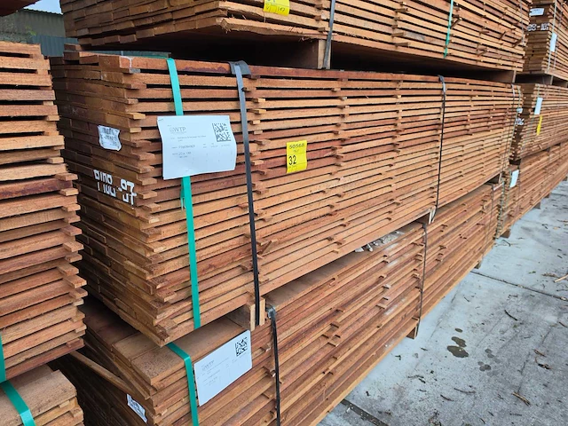 Guyana teak beschoeiingsplanken 3500x100x20mm (198x) - afbeelding 4 van  4