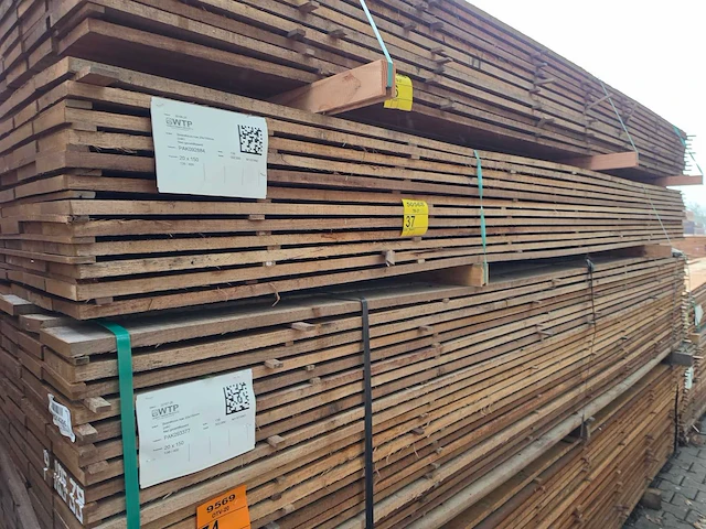 Guyana teak beschoeiingsplanken 4000x150x20mm (72x) - afbeelding 4 van  4