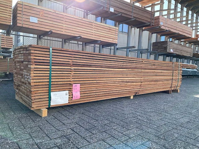 Guyana teak beschoeiingsplanken 4500x100x20mm (198x) - afbeelding 2 van  4