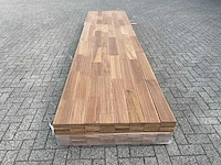 Guyana teak vlonderplanken geschaafd gevingerlast 4000x120x21mm (42x)