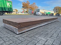 Guyana teak vlonderplanken geschaafd gevingerlast 4000x120x21mm (42x) - afbeelding 2 van  3