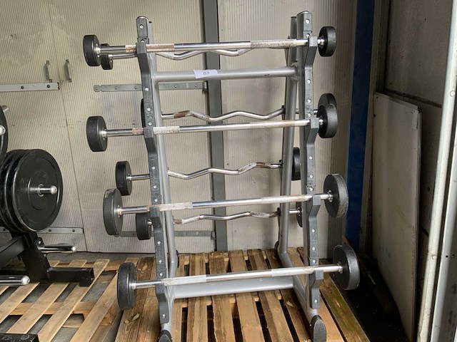 Gym80 barbell set 8 stuks stang met rek krachtstation - afbeelding 1 van  6
