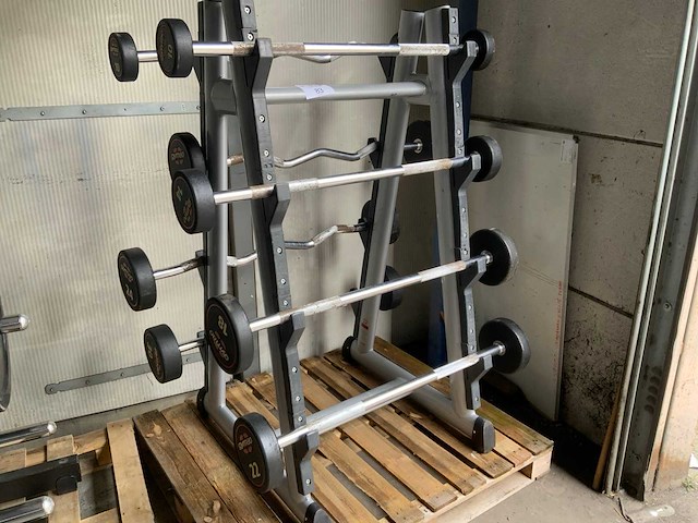 Gym80 barbell set 8 stuks stang met rek krachtstation - afbeelding 2 van  6