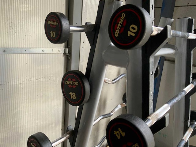 Gym80 barbell set 8 stuks stang met rek krachtstation - afbeelding 4 van  6