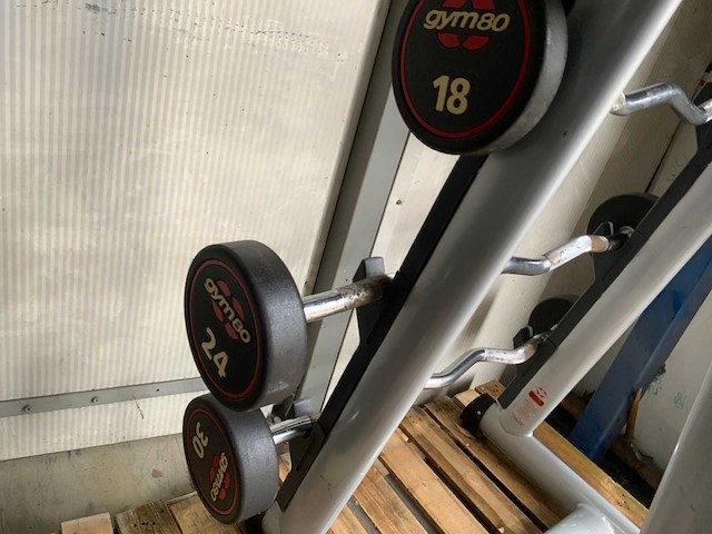 Gym80 barbell set 8 stuks stang met rek krachtstation - afbeelding 5 van  6