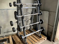 Gym80 barbell set 8 stuks stang met rek krachtstation - afbeelding 2 van  6