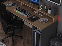 Ha122 - 3000 bureau | 100% melamine | walnoot, antraciet - afbeelding 7 van  8