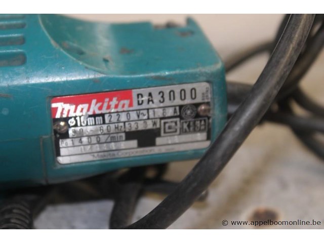 Haakse boormachine makita ca3000, 0,33 kw, 220 v, boor, werking niet gekend - afbeelding 2 van  2