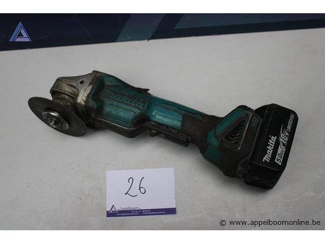 Haakse slijper - accu- makita - 18v 5.0ah - afbeelding 1 van  2