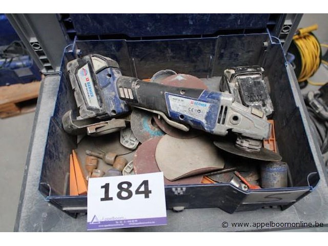 Haakse slijper - berner - bacag bl 18v toebehoren - slijpschijven, koffer - afbeelding 1 van  2