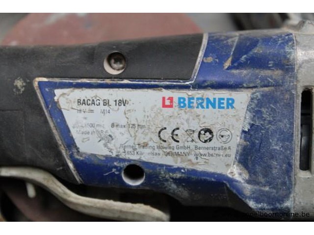 Haakse slijper - berner - bacag bl 18v toebehoren - slijpschijven, koffer - afbeelding 2 van  2