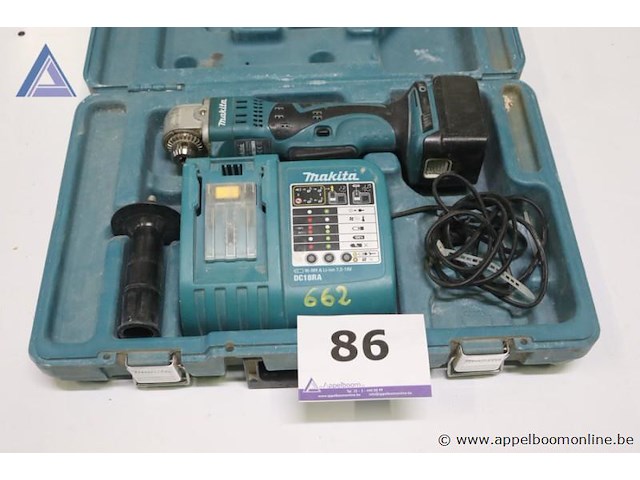 Haakse slijper - makita - bda340 oplader - makita - dc18ra toebehoren - koffer, handgreep - afbeelding 1 van  3