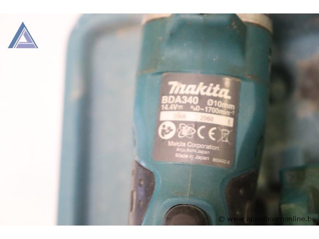 Haakse slijper - makita - bda340 oplader - makita - dc18ra toebehoren - koffer, handgreep - afbeelding 3 van  3