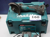 Haakse slijper - makita - dga506rtj, zonder batterij oplader - makita - dc18rc toebehoren - koffer - afbeelding 1 van  3
