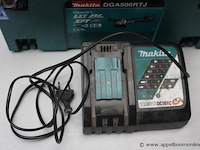 Haakse slijper - makita - dga506rtj, zonder batterij oplader - makita - dc18rc toebehoren - koffer - afbeelding 3 van  3