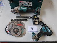 Haakse slijper - makita - dga517 accuboormachine - makita accu - makita slijpschijf set - bosch - x-lock uiterlijk opbergkoffer - makita - afbeelding 1 van  2