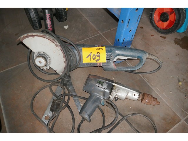 Haakse slijper bosch + boormachine - afbeelding 1 van  4