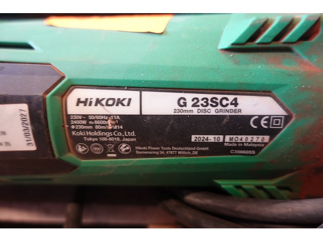 Haakse slijper hikoki - afbeelding 3 van  3