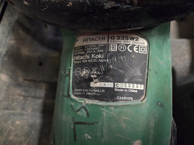 Haakse slijper hitatchi g23 sw 2 - afbeelding 3 van  5