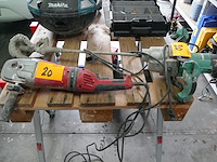 Haakse slijper milwaukee + mortelmixer hikoki