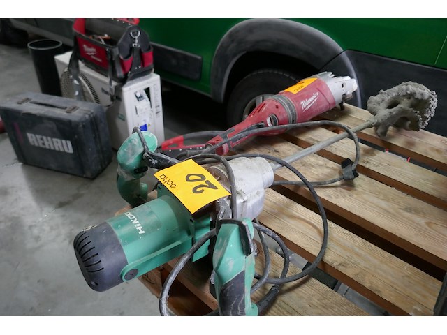 Haakse slijper milwaukee + mortelmixer hikoki - afbeelding 6 van  6