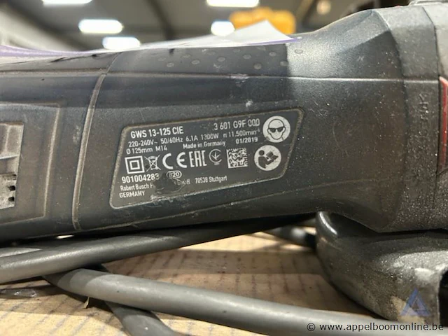Haakse slijpmachine bosch gws 13-125 cie, vermogen 1,3 kw, netspanning 230 v, zaagbladdiameter 125 mm. - afbeelding 2 van  2