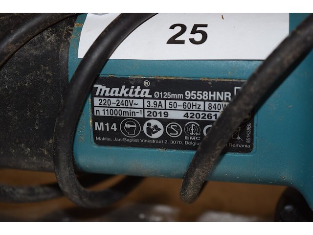 Haakse slijpmachine makita diameter 125cm 220v - afbeelding 4 van  5