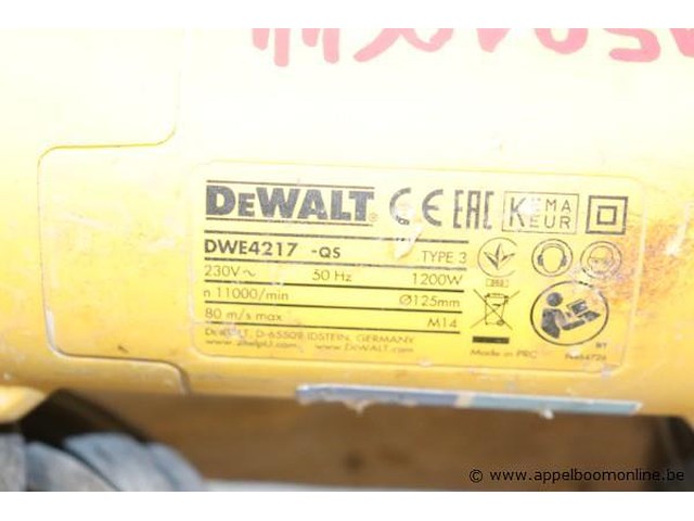 Haakse slijptol dewalt 4217-qs - afbeelding 3 van  3