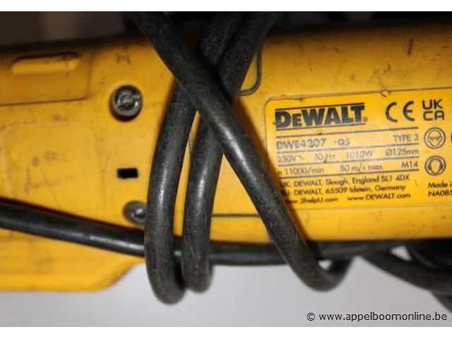 Haakse slijptol dewalt dwe4207, werking niet gekend - afbeelding 2 van  2