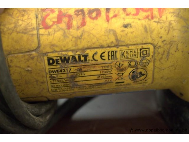 Haakse slijptol dewalt dwe4217, 1200w - afbeelding 2 van  2