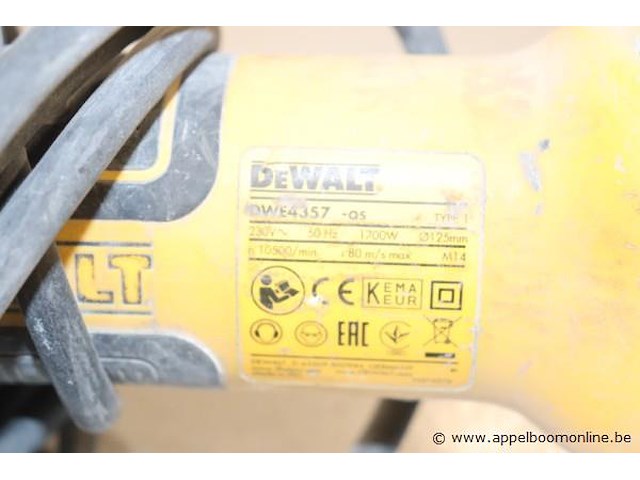 Haakse slijptol dewalt dwe4357-qs - afbeelding 3 van  3