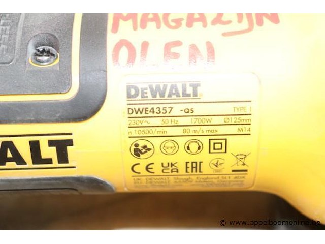 Haakse slijptol dewalt dwe4357-qs - afbeelding 3 van  3